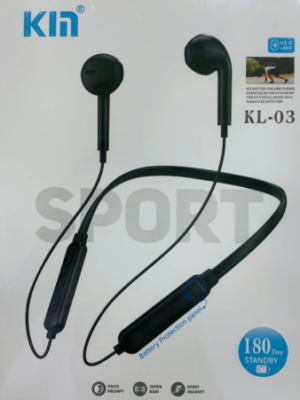 KL-03 Bluetooth Sports Neckband Earphones Black